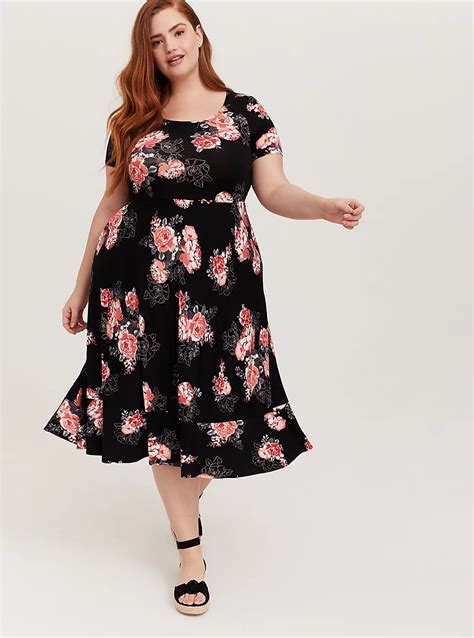 torrid black dress|torrid black floral dress.